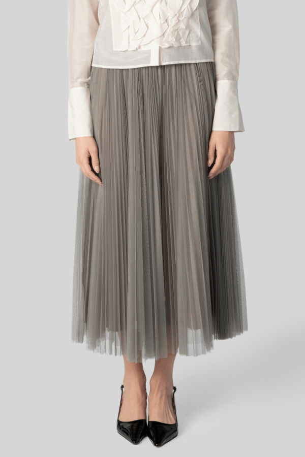 Forte Forte Stone Tulle Pleated Skirt