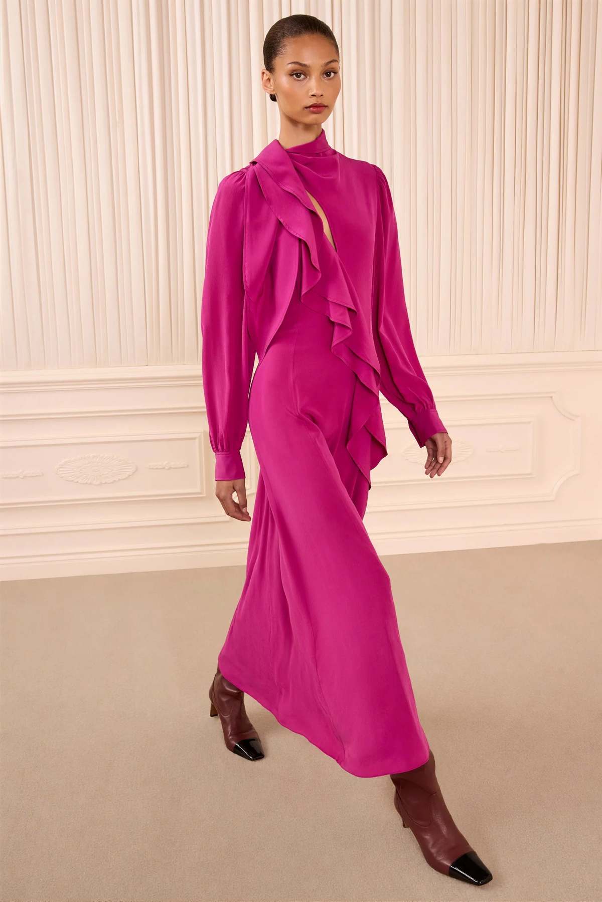 Ulla Johnson Sabrina Long Sleeve Silk Dress - Orchid - Image 2 of 4