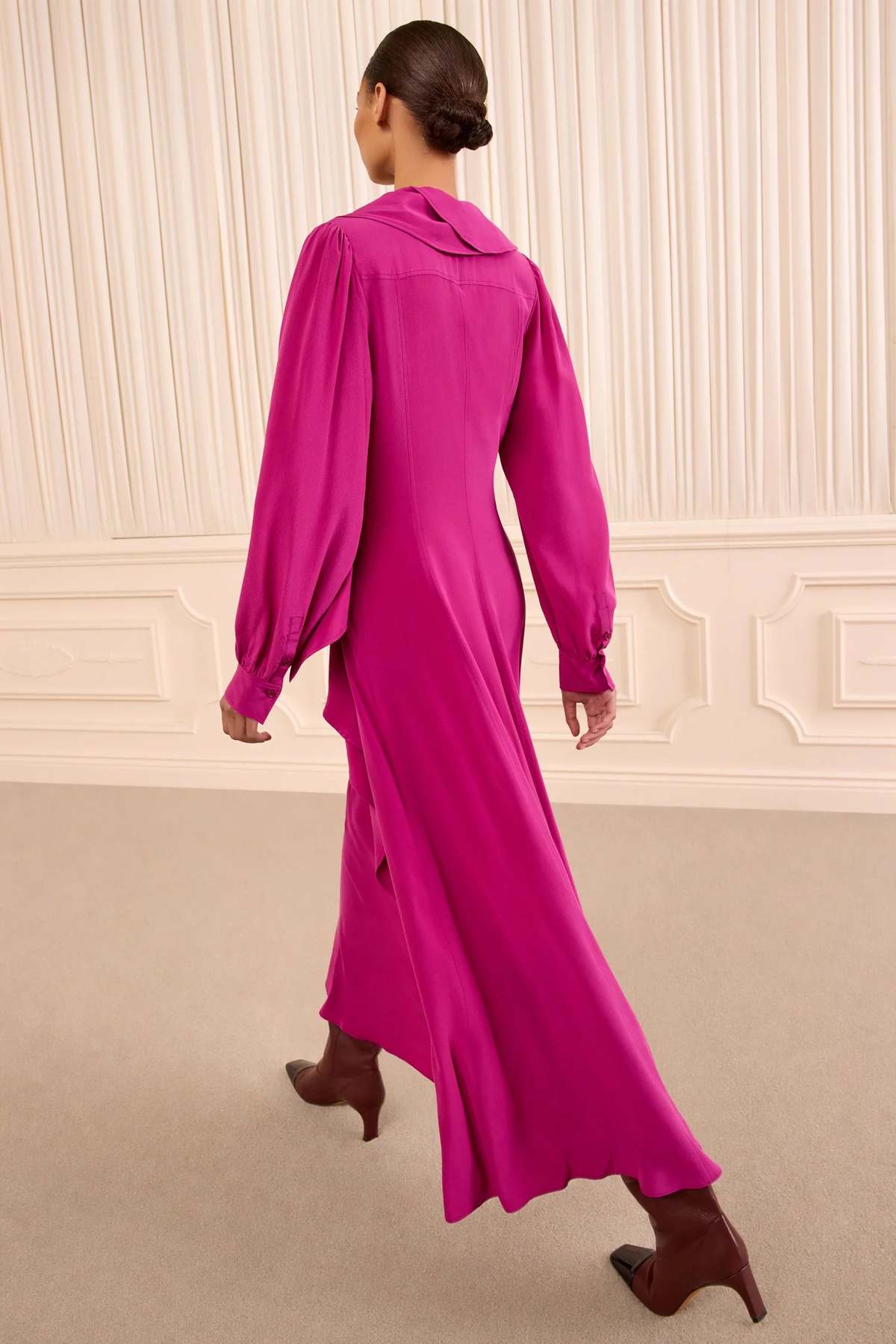 Ulla Johnson Sabrina Long Sleeve Silk Dress - Orchid - Image 3 of 4