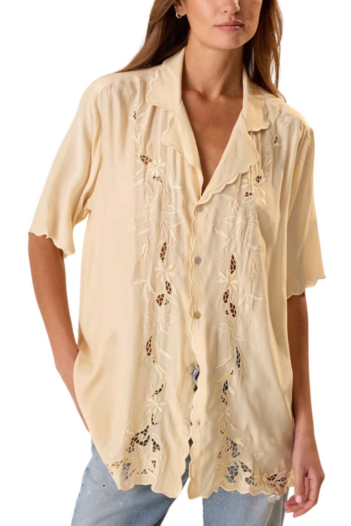 Natalie Martin Kevin Shirt - Cream - Image 1 of 5