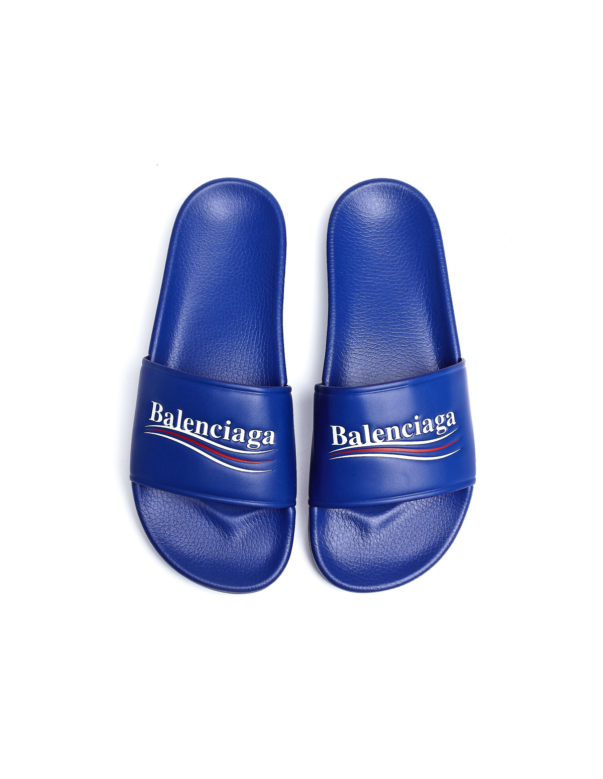 Balenciaga Wave Logo Slides - Blue | Garmentory