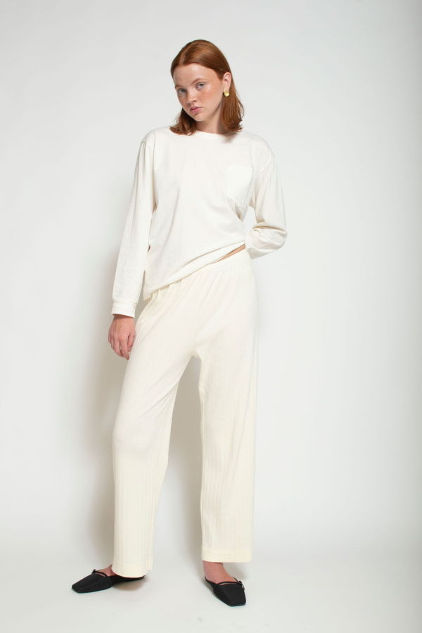 Donni. Pointelle Simple Crop Pant