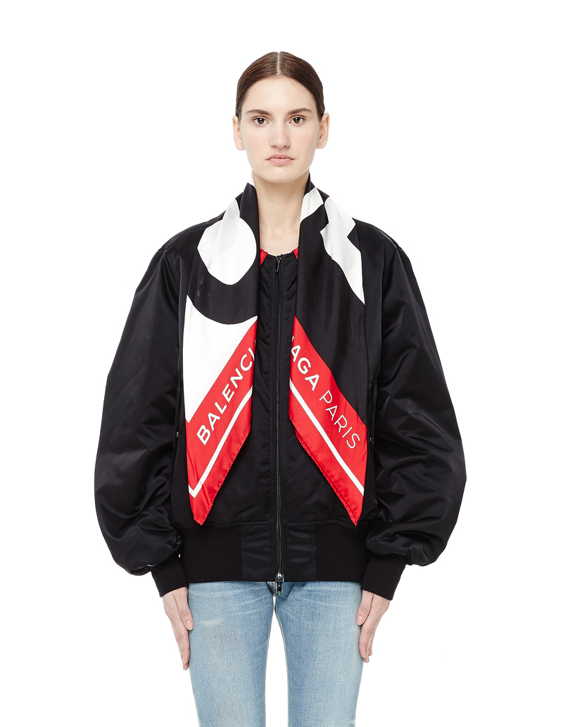 bomber jacket balenciaga scarf logo
