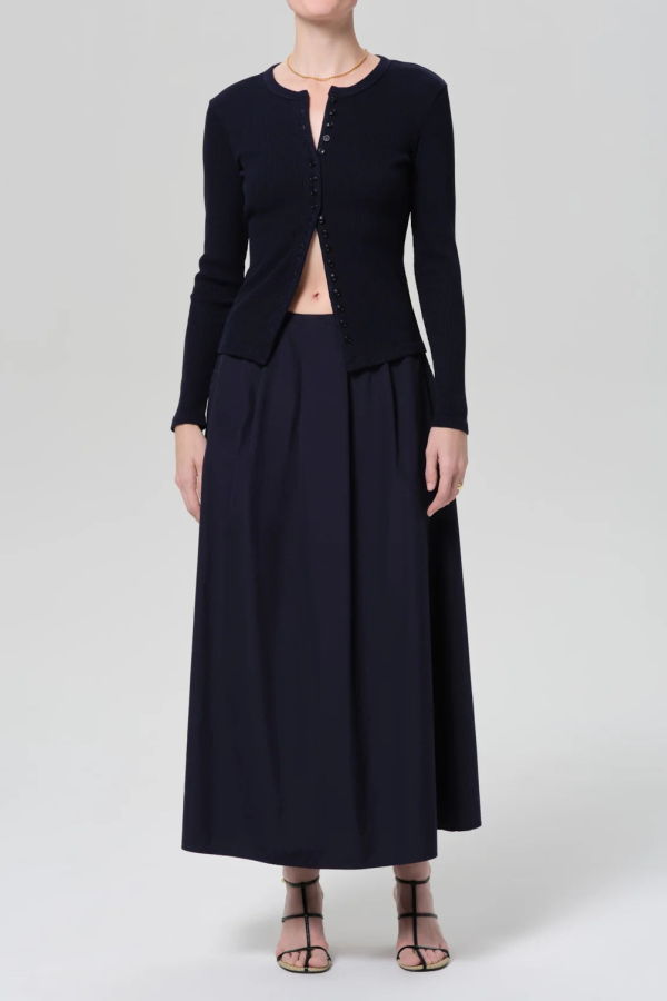 Citizens of Humanity Emi Poplin Skirt - Navy