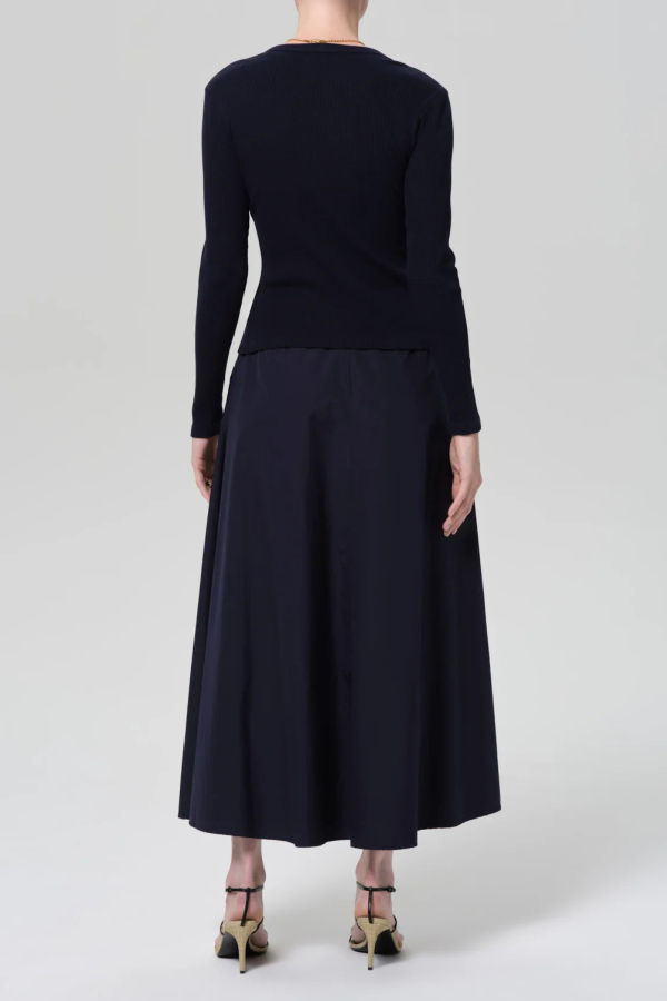 Citizens of Humanity Emi Poplin Skirt - Navy