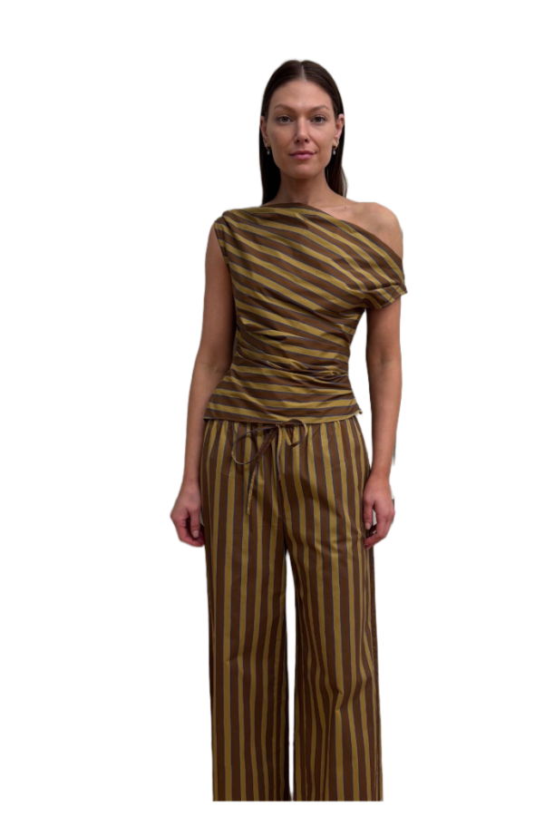Staud Phare Top - Cigar Stripe