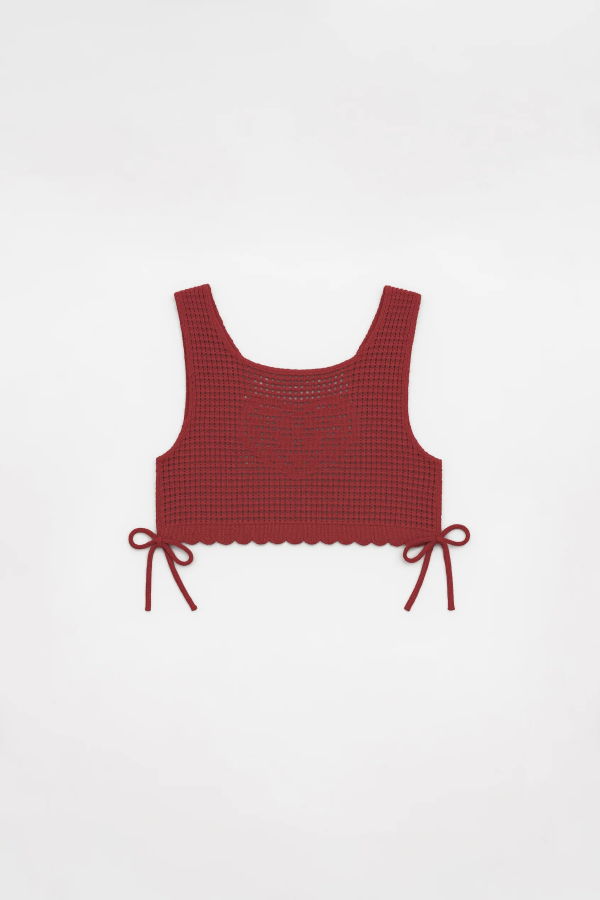 Rita Row Crochet-Look Knit Vest