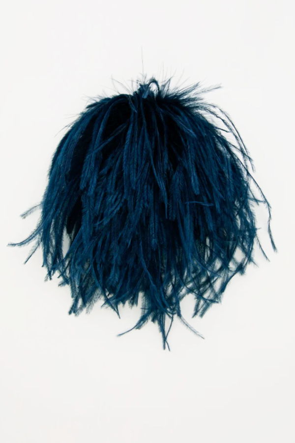 INDRESS Feather Brooch/Headpiece - Deep Navy