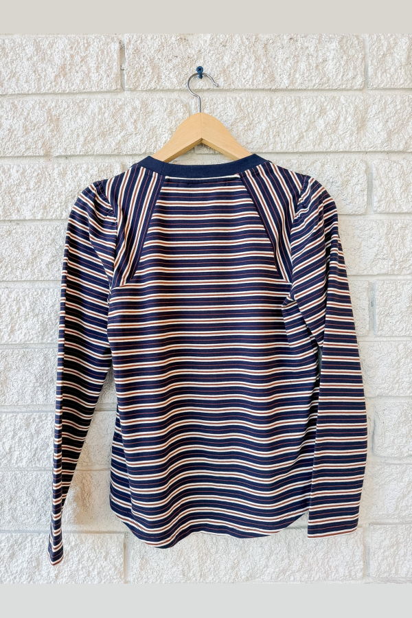 Veronica Beard Mason Baseball Tee - Heritage Navy Multi