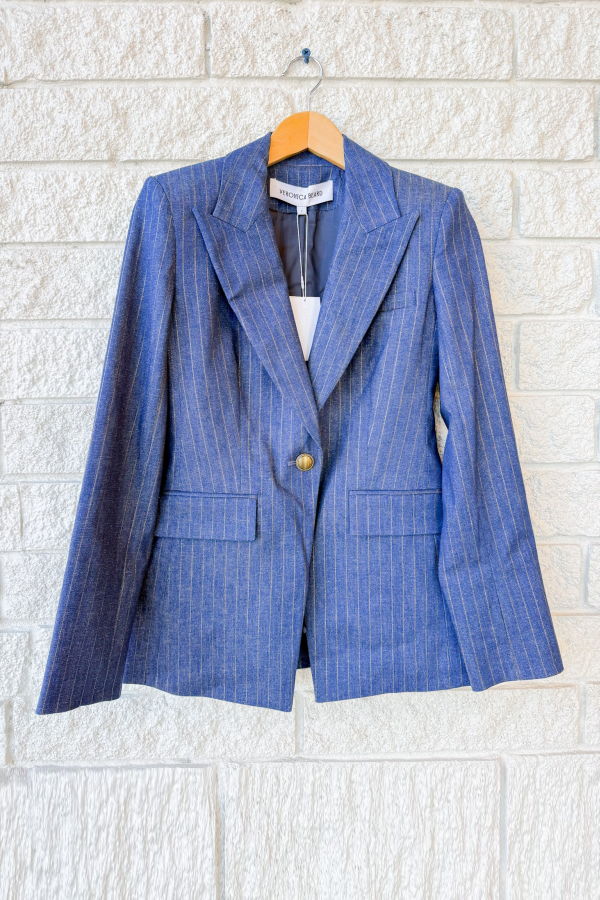 Veronica Beard Naira Dickey Jacket - Medium Indigo/Copper