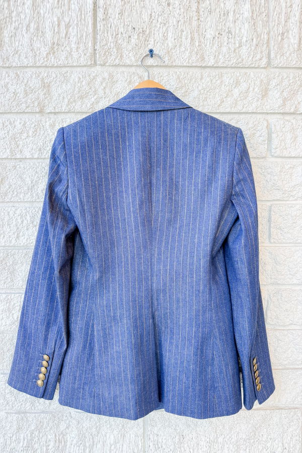 Veronica Beard Naira Dickey Jacket - Medium Indigo/Copper