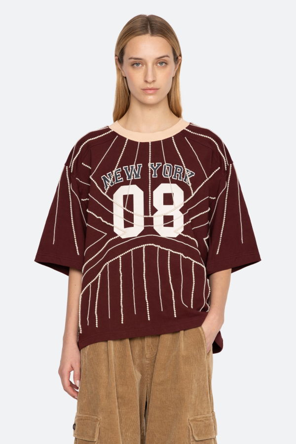 Sea NY Quinn T-Shirt - Burgundy