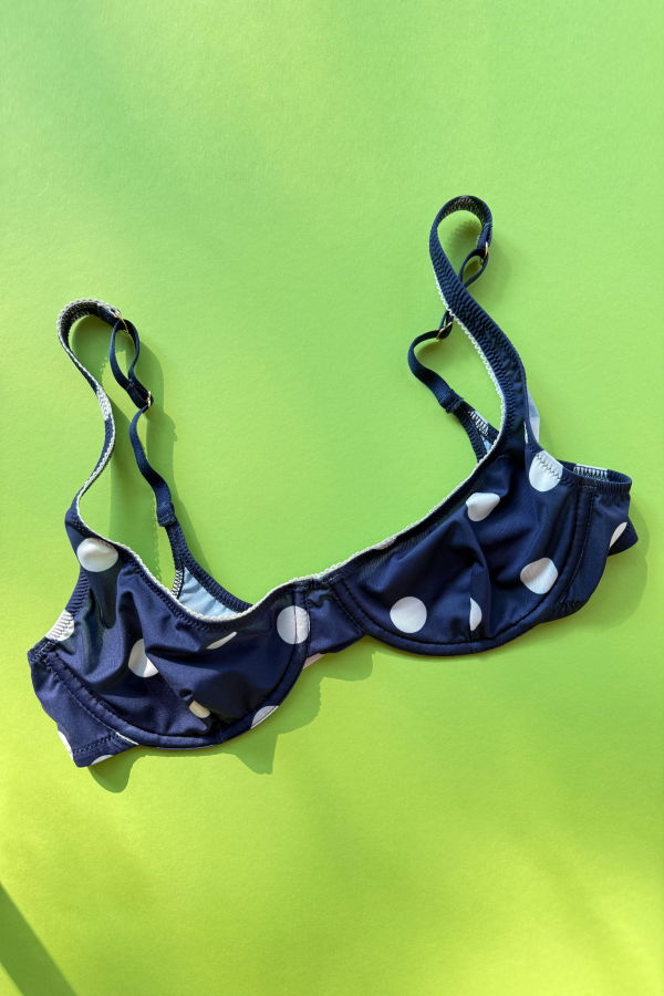 Fruity Booty Polka Balconette Bra - Navy/White