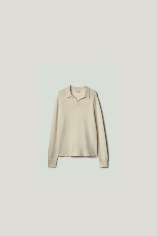 Merz b. Schwanen Merino Cashmere Silk Blend Polo - Nature