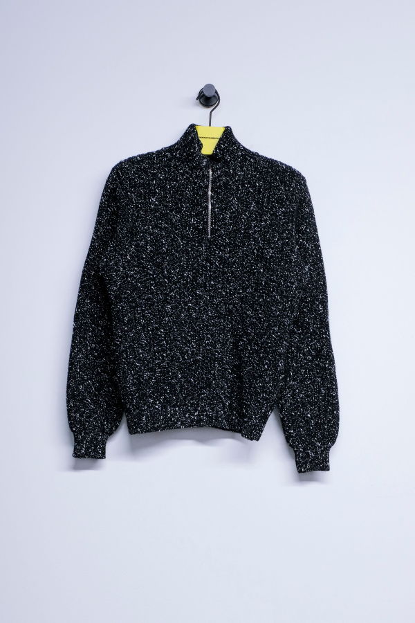 Ernest W. Baker Wool Tweed Half-Zip Sweater
