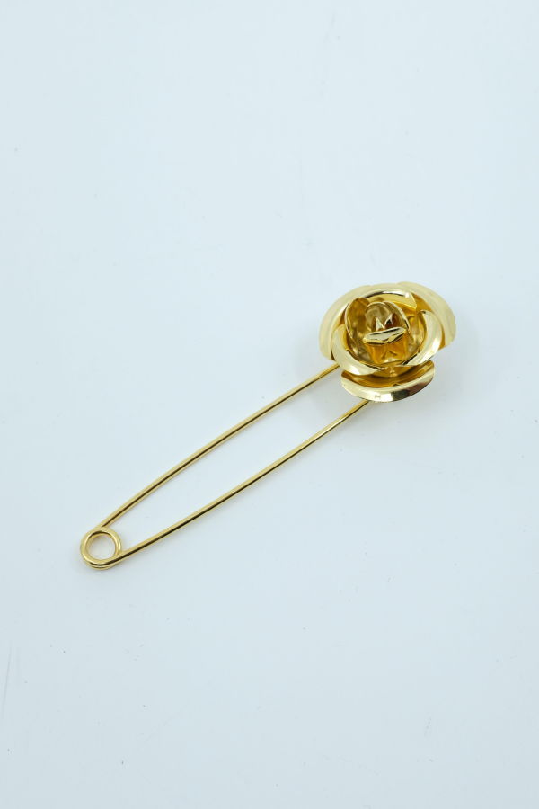 Ernest W. Baker Gold Brass Rose Pin