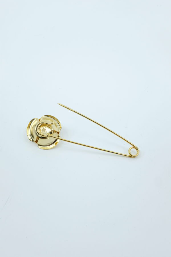 Ernest W. Baker Gold Brass Rose Pin