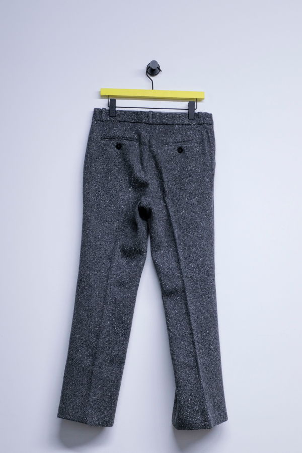 Ernest W. Baker Grey Tweed Wool Loose Fit Flare Trousers