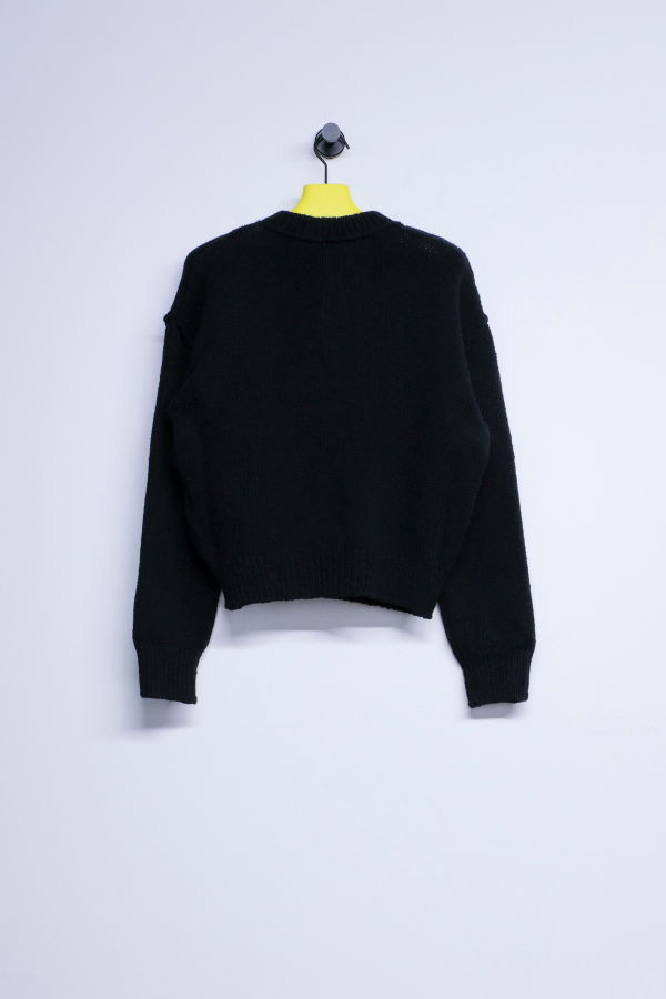 Our Legacy Slub Twisted Black Wool Pitch Cardigan