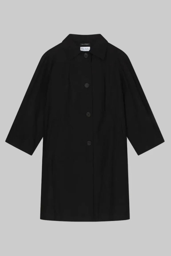 Kate Sheridan Oversized Wax Louis Coat - Black