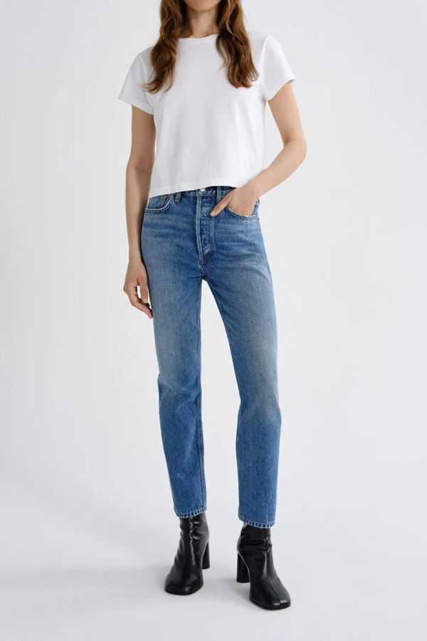 AGOLDE Riley Crop Jeans - Tide