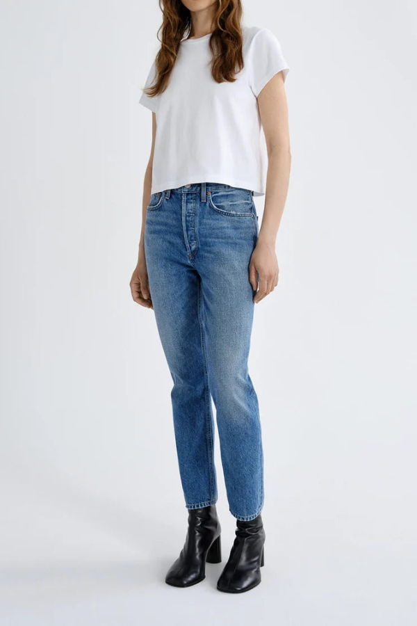 AGOLDE Riley Crop Jeans - Tide