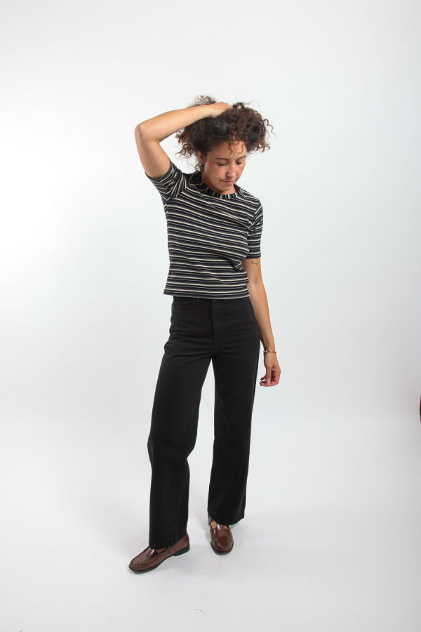 Gravel & Gold Delia Shirt - Obsidian Stripe