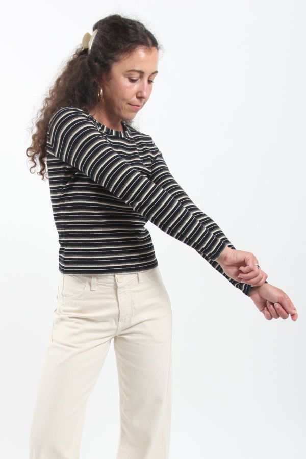 Gravel & Gold Duo Tee - Obsidian Stripe