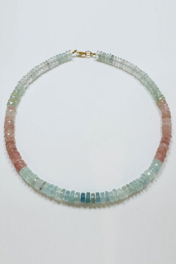 Theodosia Aquamarine Cotton Candy Necklace