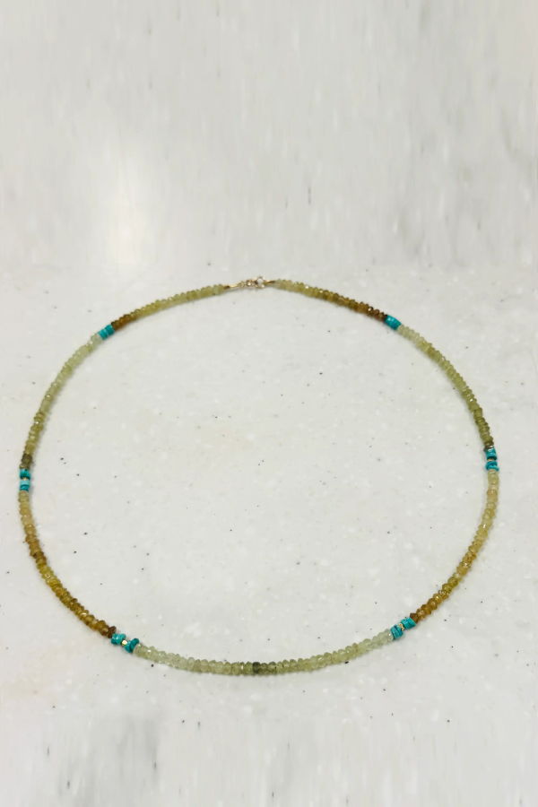 Theodosia Delicate Color Block 4 Stations Necklace