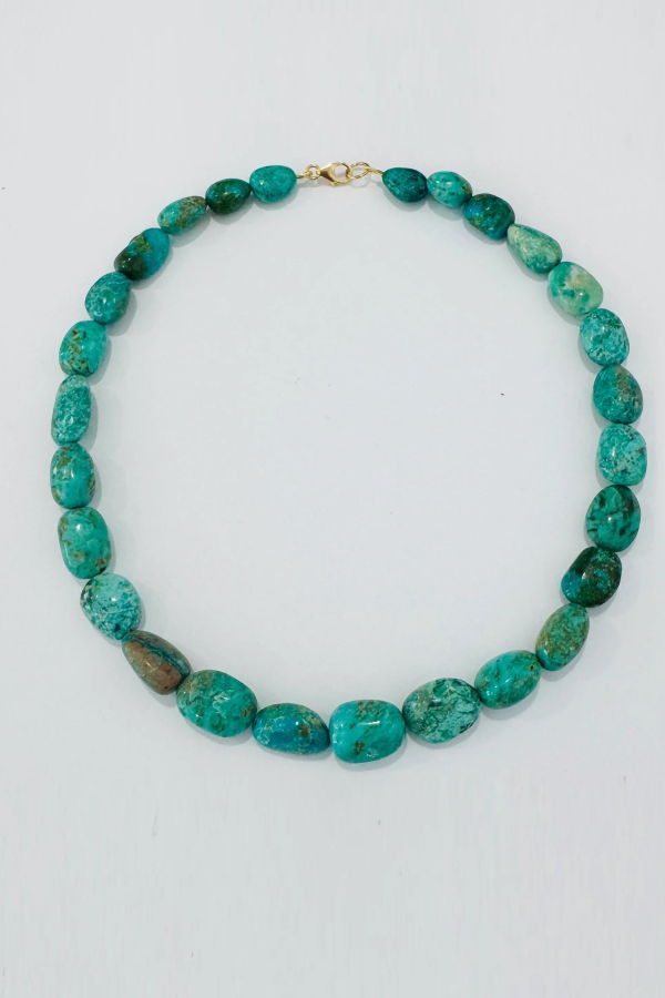 Theodosia Graduated Turquoise Nugget Necklace
