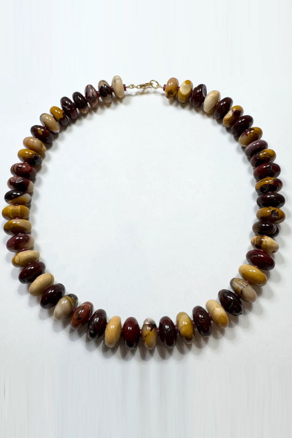 Theodosia Mookaite Jasper Statement Necklace - Yellow Gold