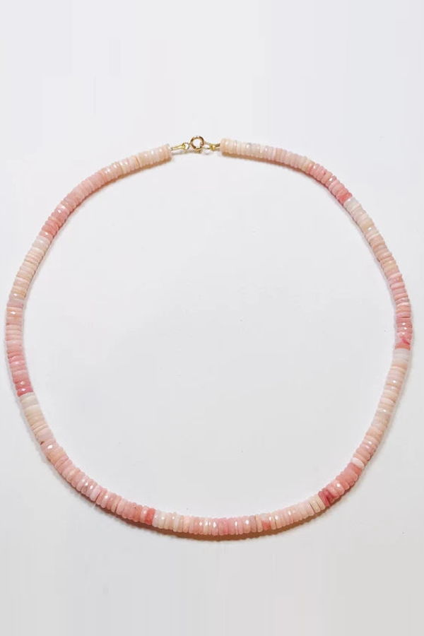 Theodosia Shaded Pink Opal Heishi Necklace