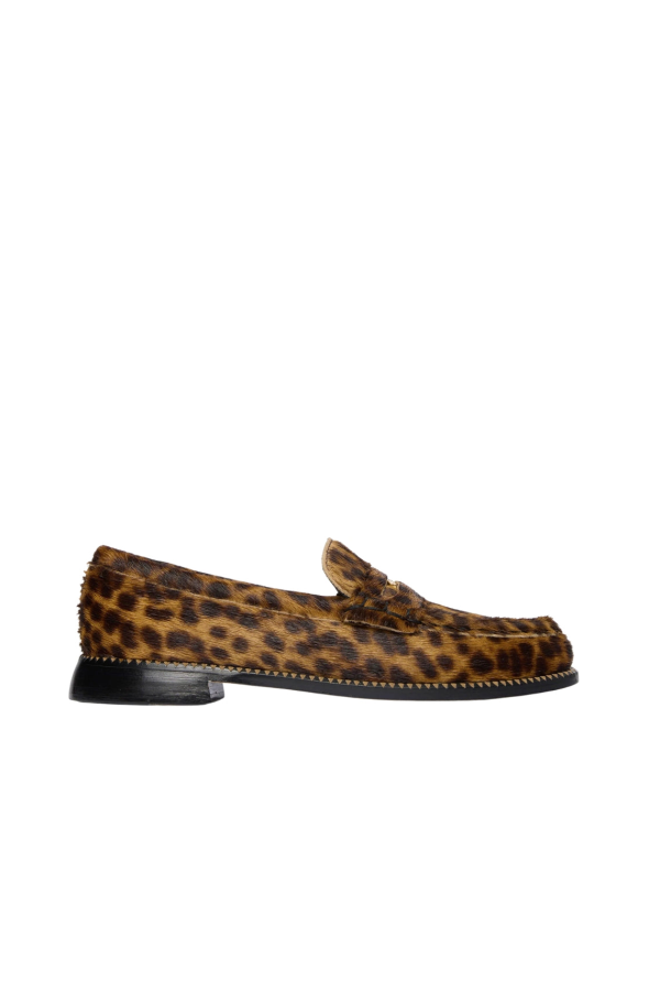 Freda Salvador Elba Leopard Haircalf with Hardware Loafers