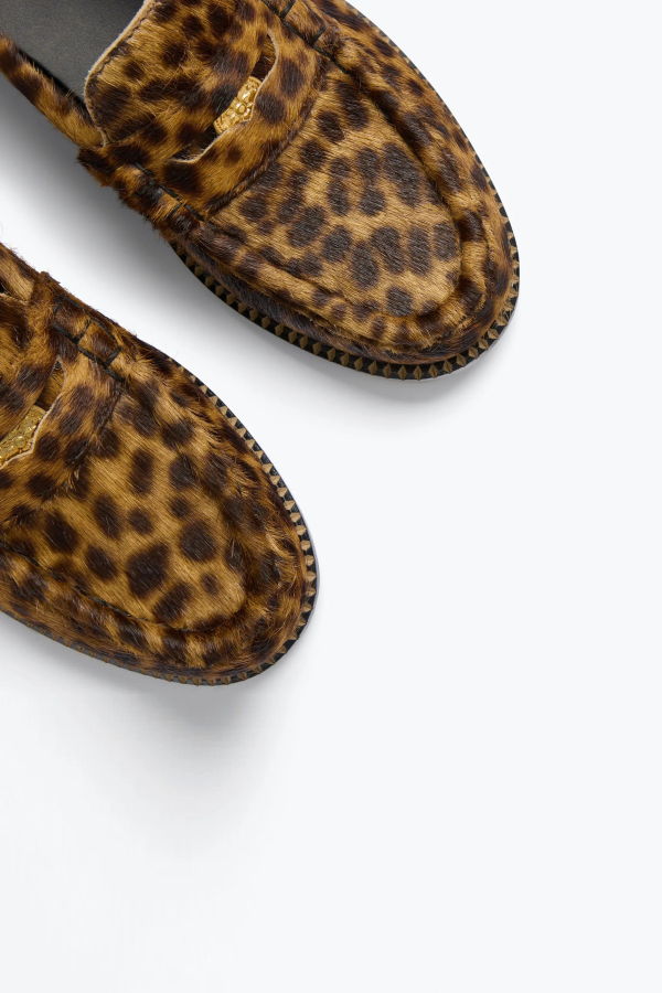 Freda Salvador Elba Leopard Haircalf with Hardware Loafers