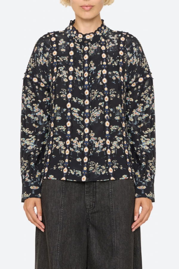 Sea NY Mona Long Sleeve Top - Black
