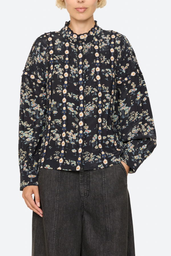Sea NY Mona Long Sleeve Top - Black