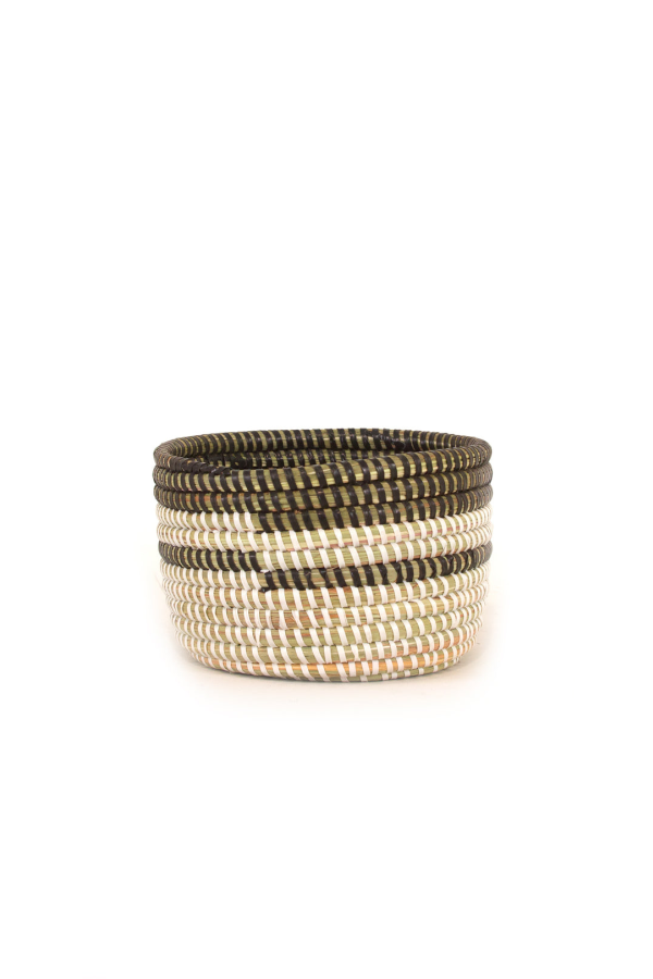 Mbare Black and White Stripe Basket - Small