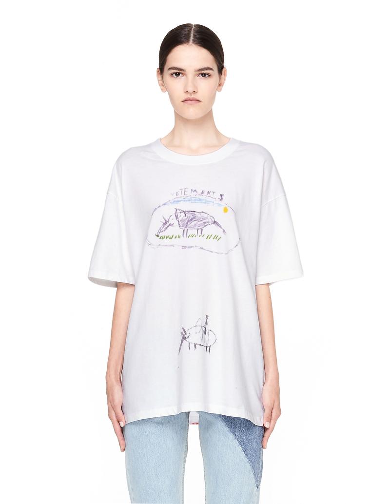 Vetements Elephant Cotton T-shirt - White | Garmentory