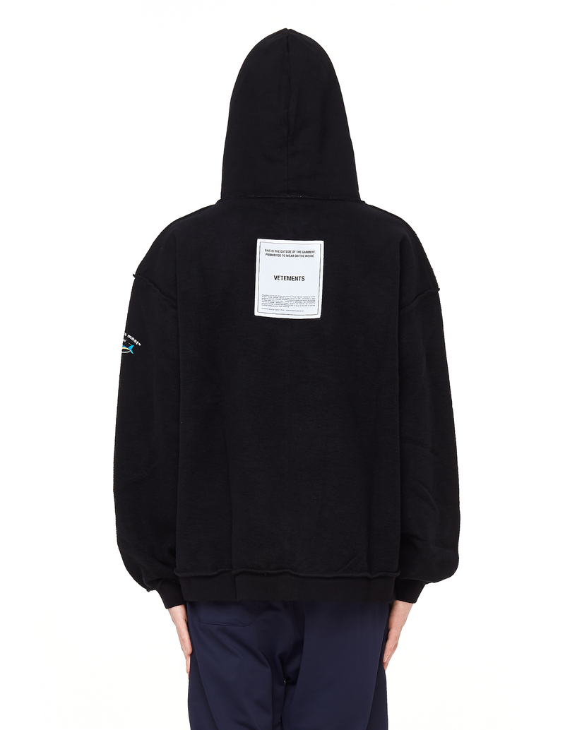 Vetements Oversized Inside-out Hoodie - Black | Garmentory