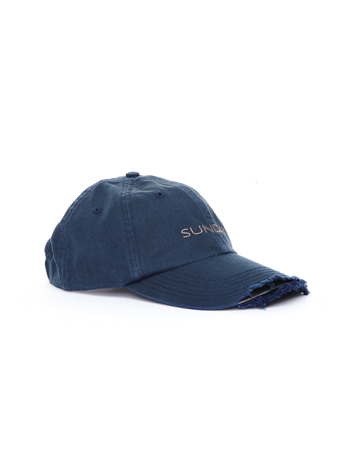 Vetements Sunday Distorted Cotton Cap - Navy | Garmentory
