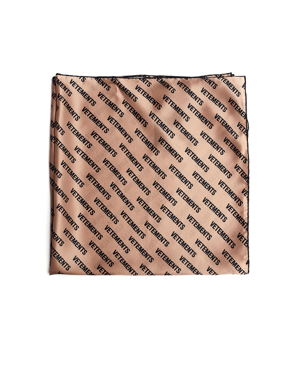 Vetements Monogram-printed Silk Scarf - Beige | Garmentory