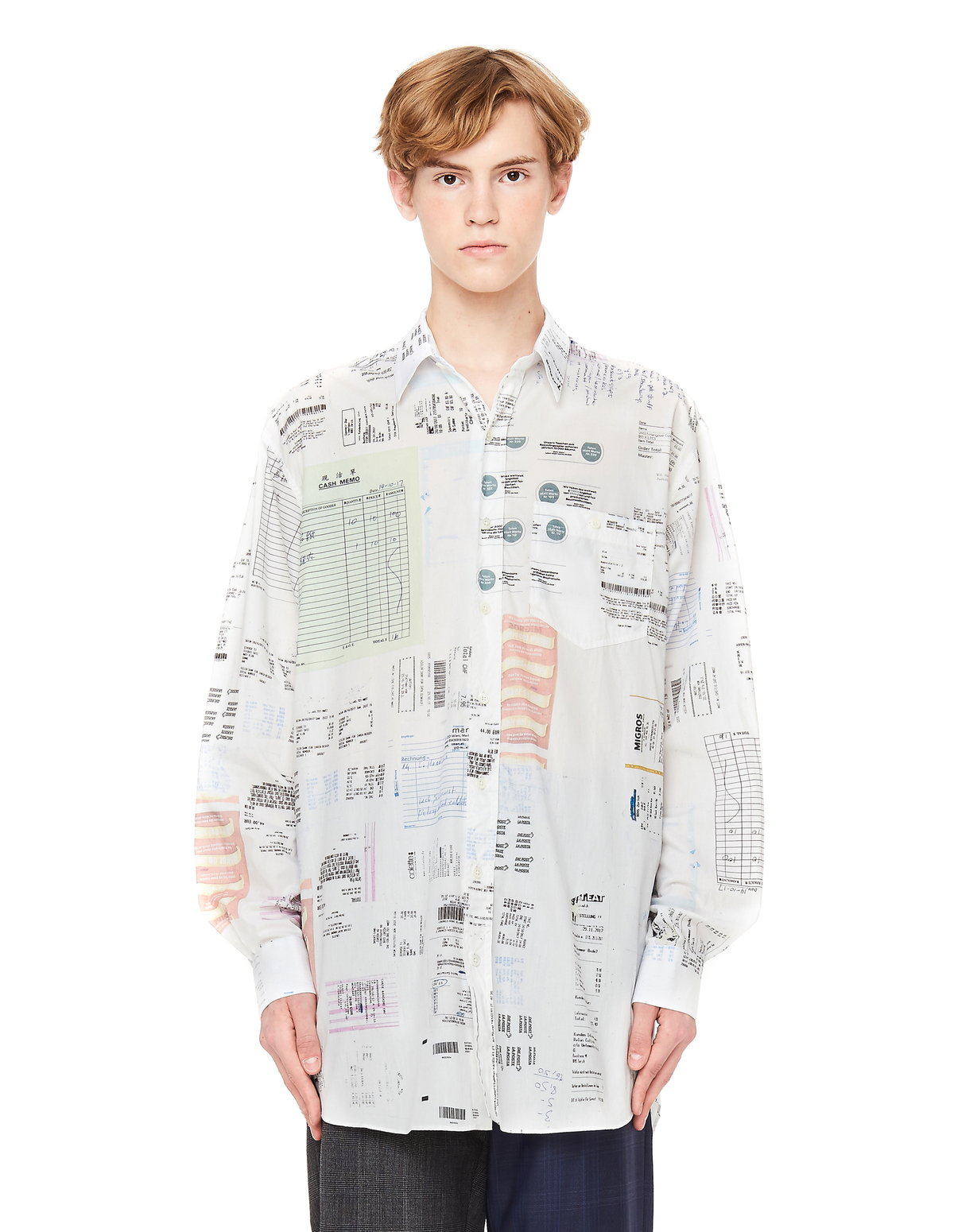 トップス Vetements Printed Cotton Shirt 18AW Vetements-Men-apos-s-Receipt-