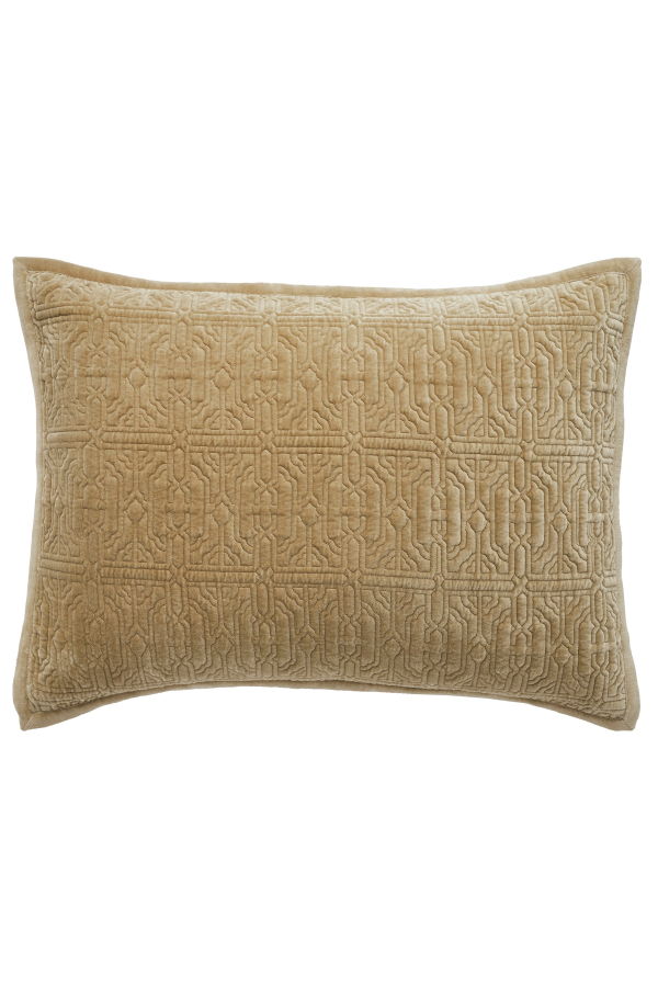 Orchids Lux Home Duke Geometric Cotton Velvet Quilt Sham