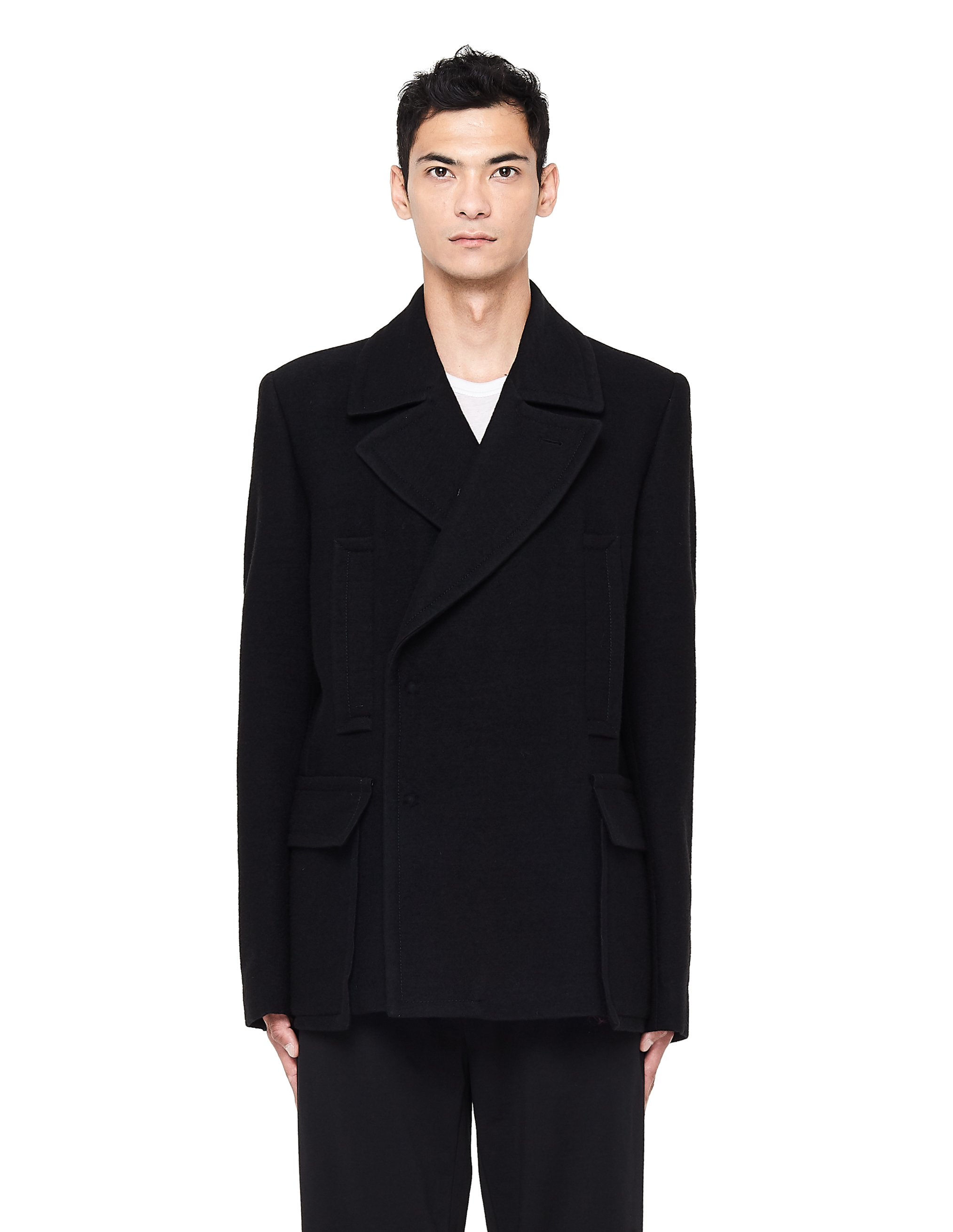 ANN DEMEULEMEESTER COAT SHAMBLE BLACK