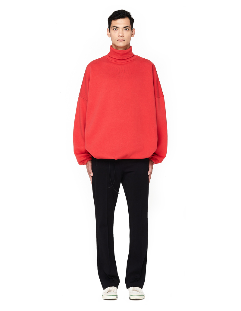 Balenciaga Brushed Felt Oversized Turtleneck Top - red | Garmentory