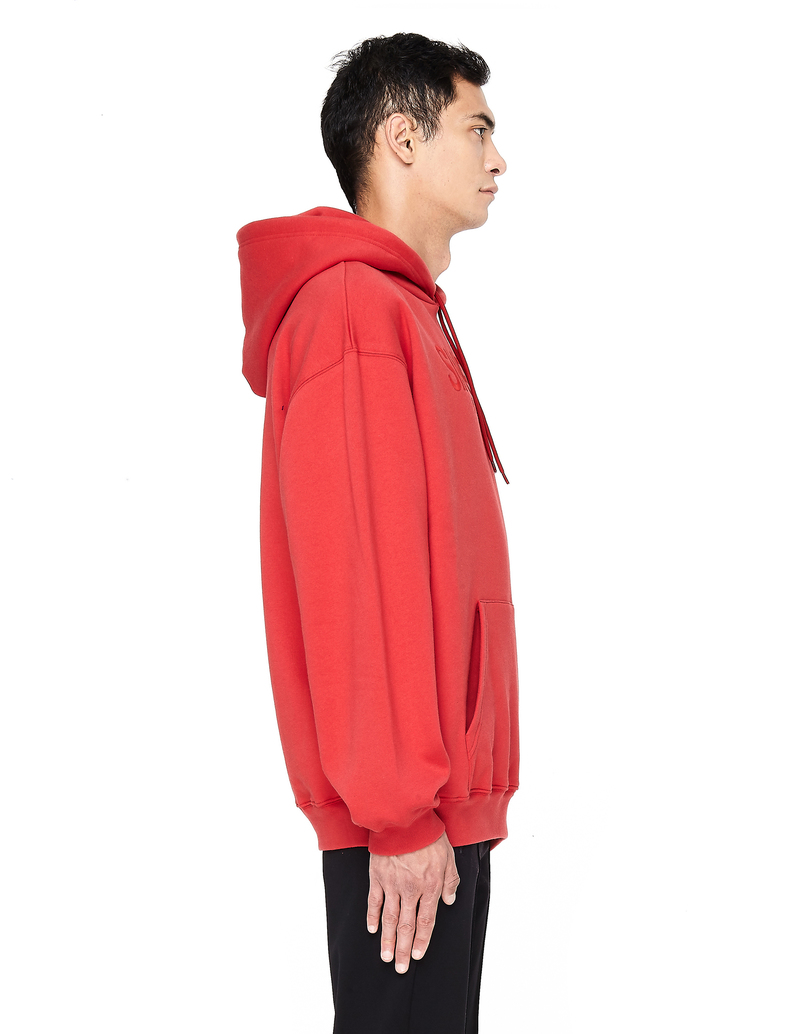 Balenciaga Sinners Embroidered Cotton Hoodie - Red | Garmentory