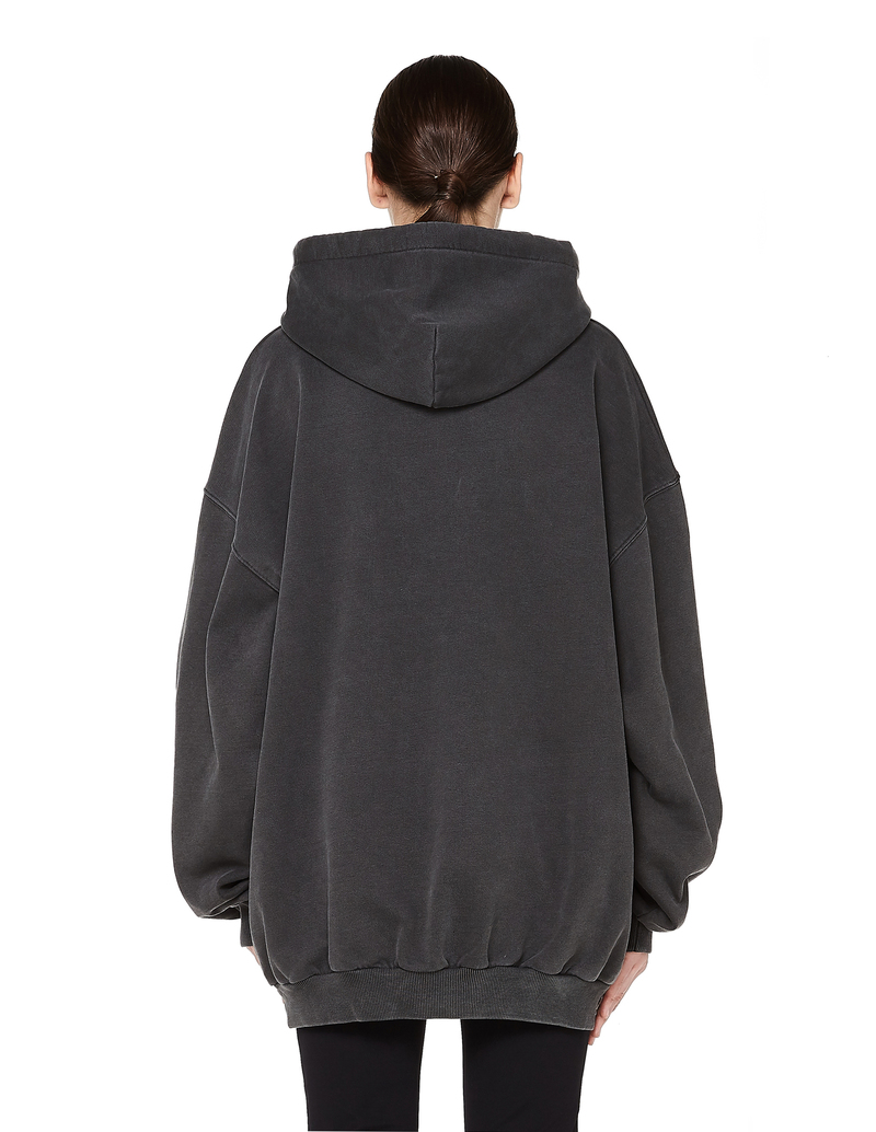 パーカー・フーディ Balenciaga Dark Grey Cotton Oversize Sweatshirt En Plein Air logo-print hoodie - SchaferandweinerShops
