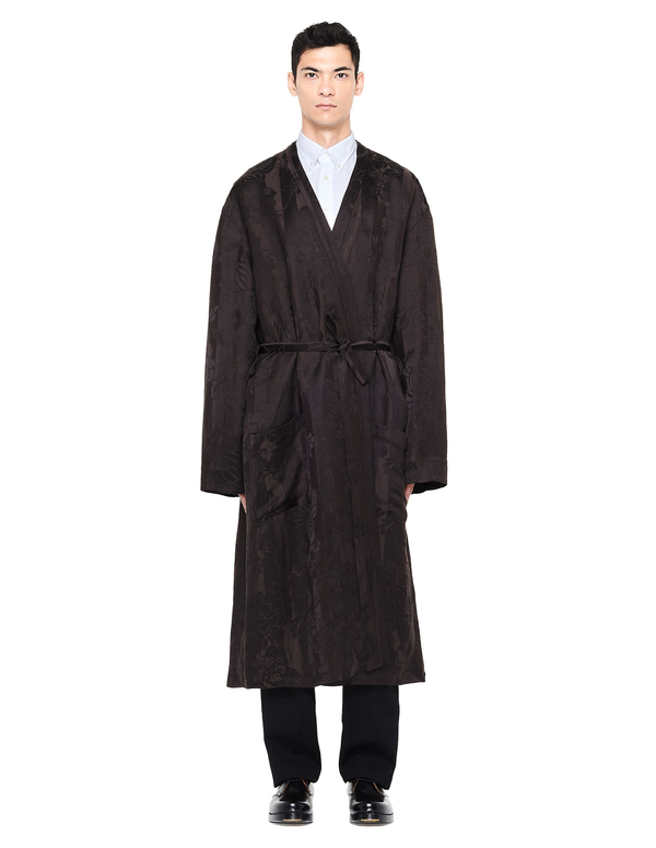Haider Ackermann Flower-printed Floor Length Robe Coat - Brown