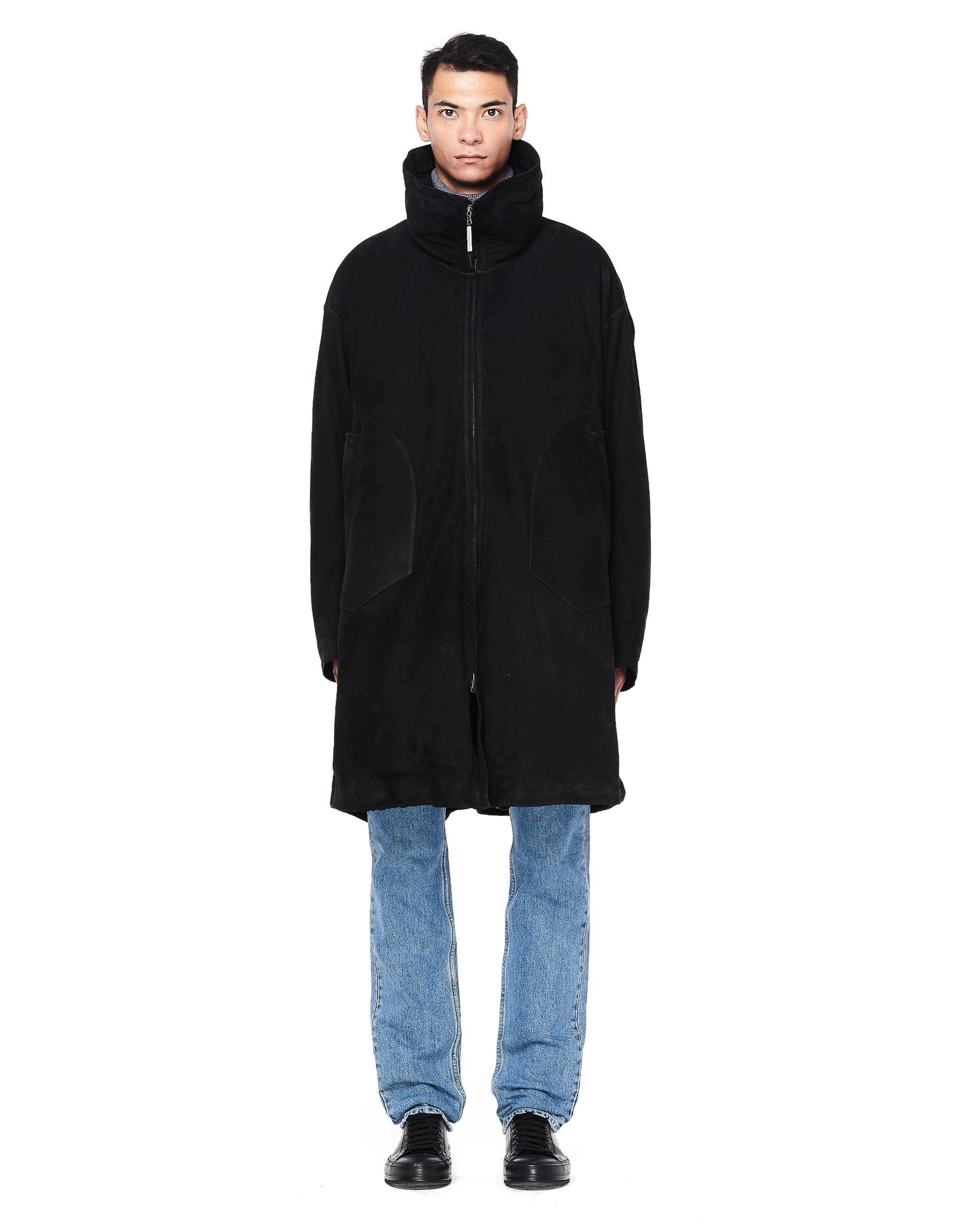 black suede puffer jacket